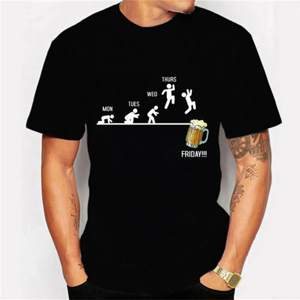 Hip-Hop Streetwear Beer Graphic T-Shirt