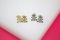 18K Gold Filled Teddy Bear Stud Earrings (L103)-0