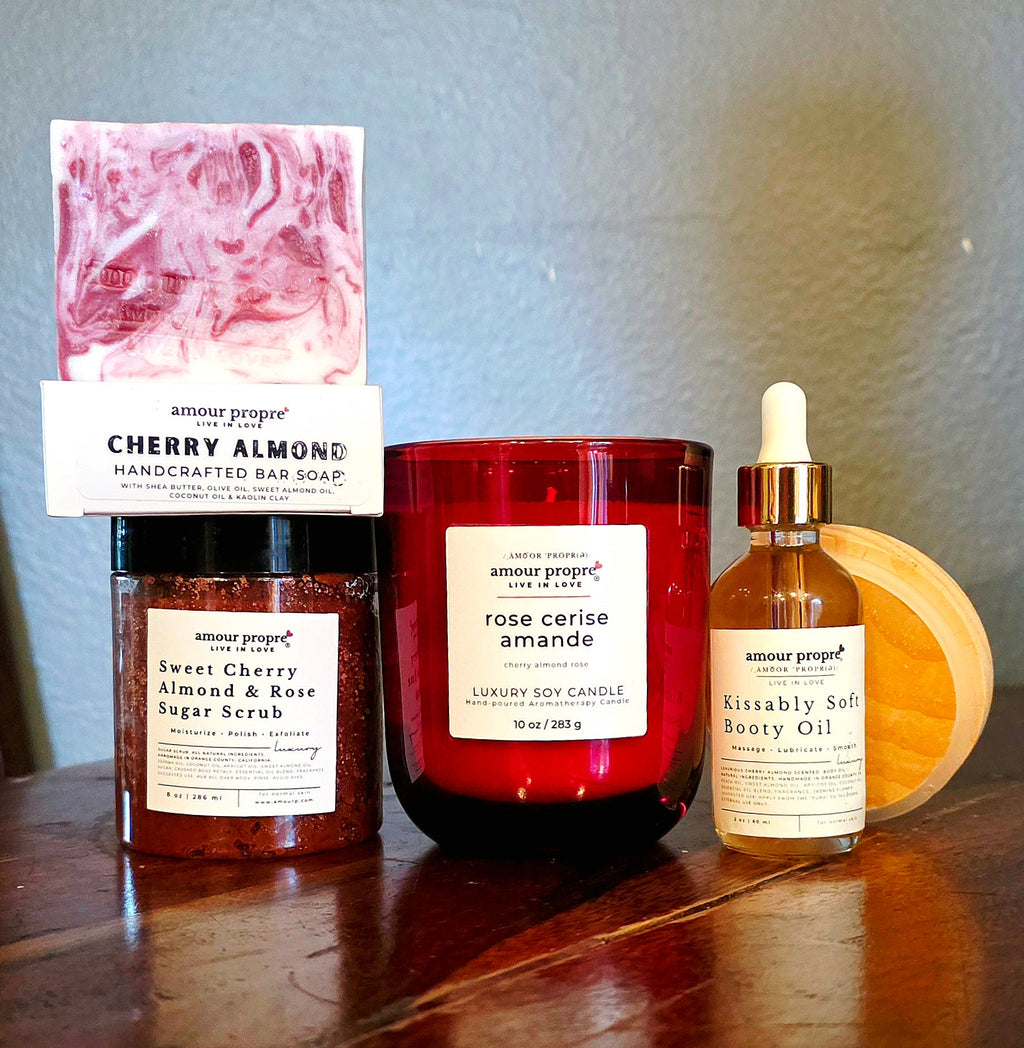 Cherry Almond Rose Spa Gift Box Sets