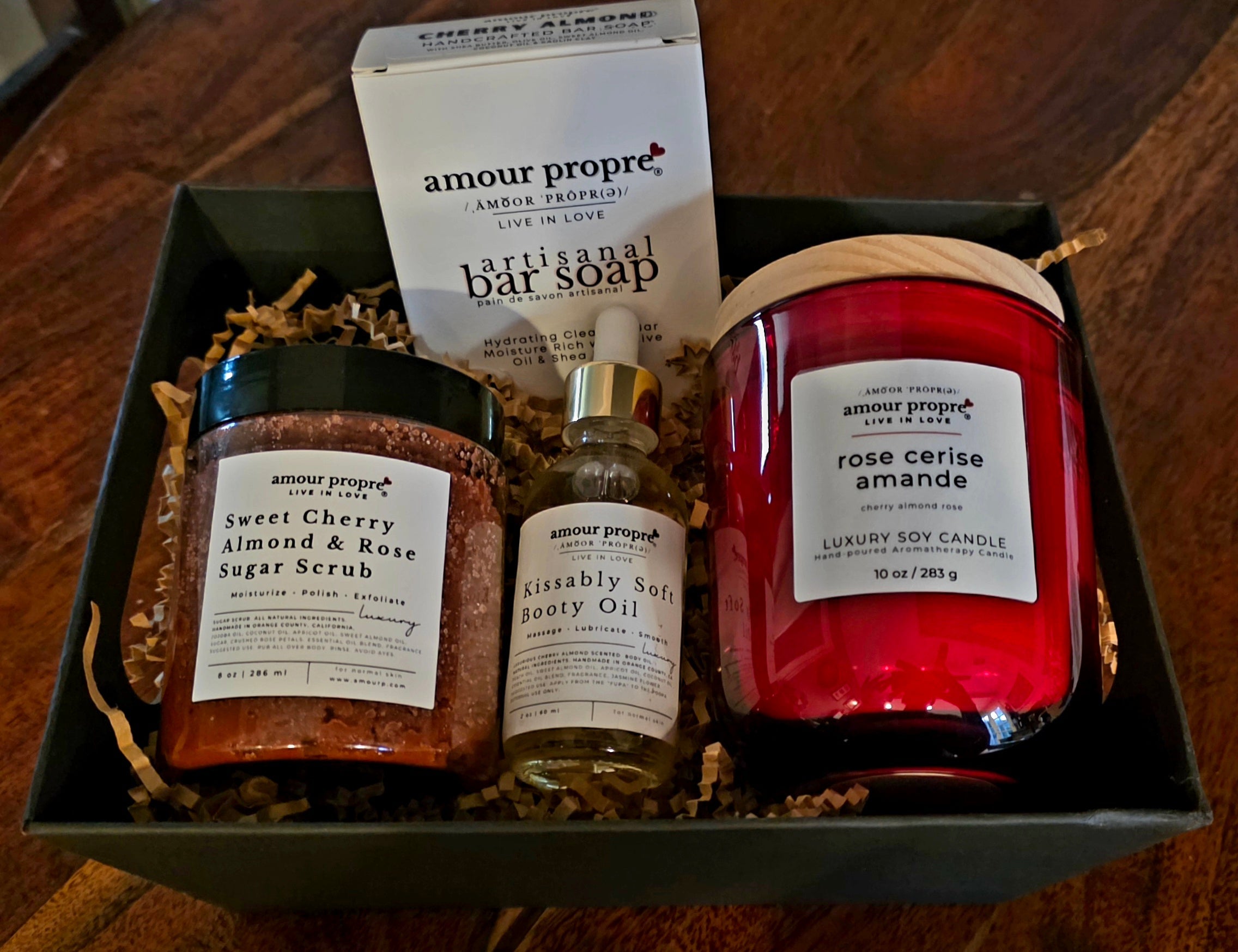 Cherry Almond Rose Spa Gift Box Sets