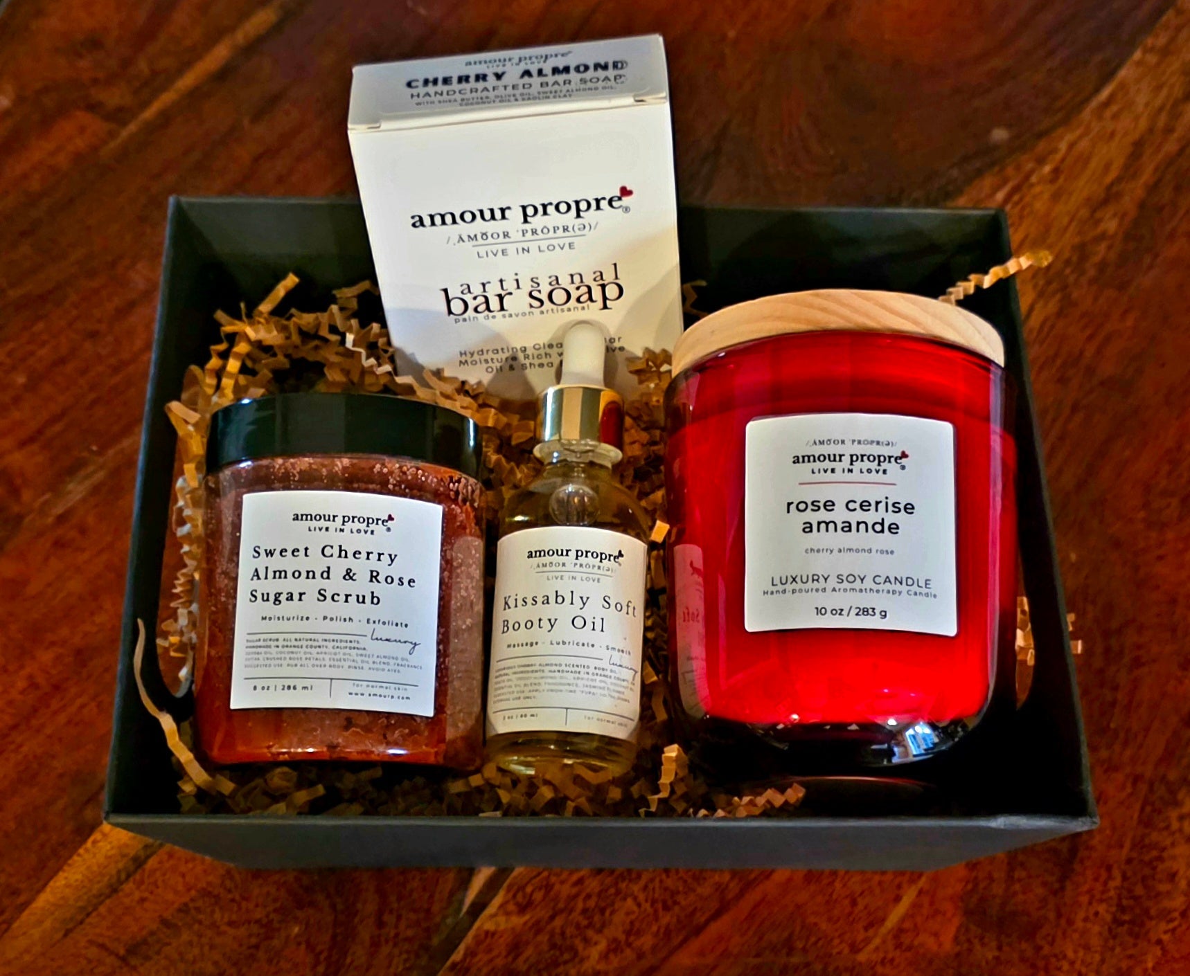 Cherry Almond Rose Spa Gift Box Sets