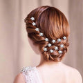 20pcs Crystal Hair Fork Set - U Shape Flower Hair Pins for Wedding & Bridal