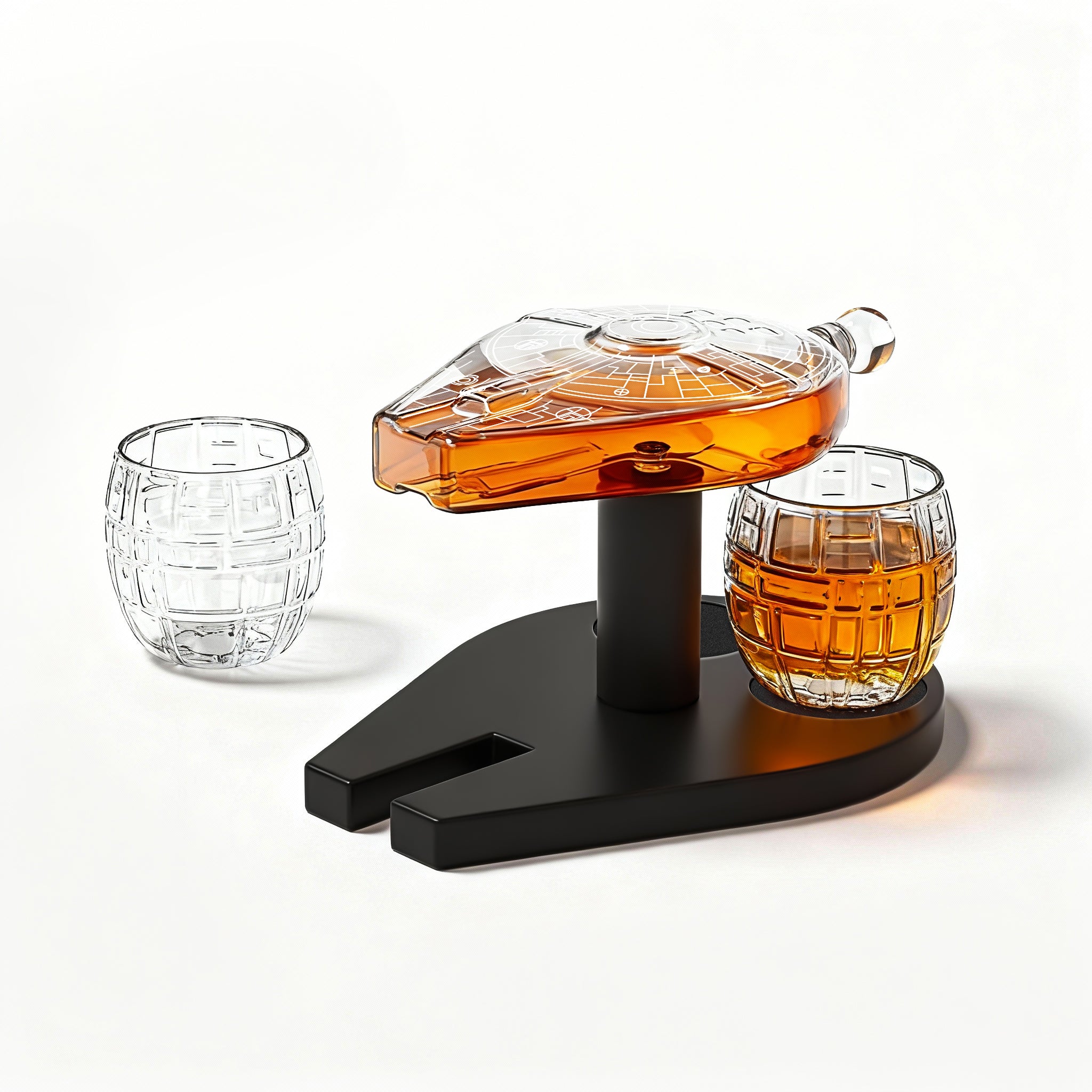 Galactic Cruiser Birthday Gifts for Men Dad, Galaxy Spaceship Whiskey Decanter Sets for Men, Spacecraft Limited Edition, 2 Cockpit Shape Glasses, Unique Guys Brother Gift Idea, Liquor Bar, Anniversary-1
