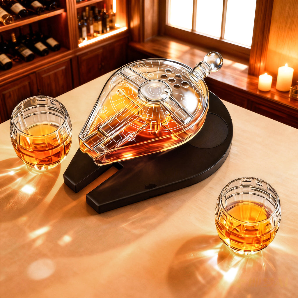 Galactic Cruiser Birthday Gifts for Men Dad, Galaxy Spaceship Whiskey Decanter Sets for Men, Spacecraft Limited Edition, 2 Cockpit Shape Glasses, Unique Guys Brother Gift Idea, Liquor Bar, Anniversary-3