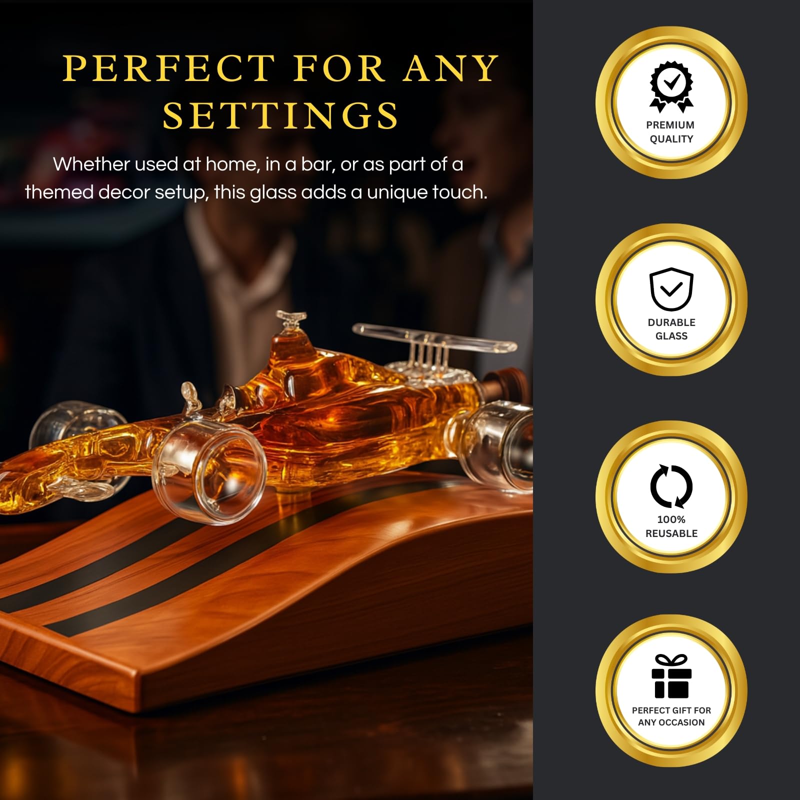 F1 Racecar Whiskey Decanter - 8.12oz - Scotch, Bourbon, Liquor Decanter for Car Lovers, Formula 1 One, Racing Enthusiasts - Unique Whisky Car Bottle, Gift for Men, Barware Decor, Novelty for Home Bar-3