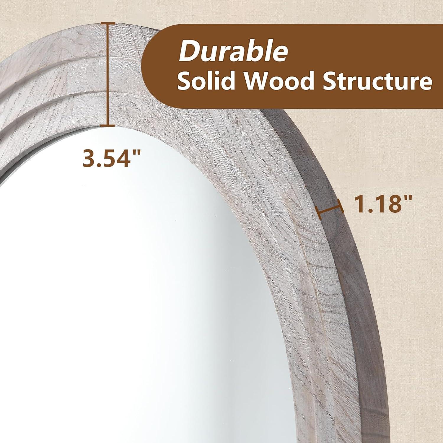 MELOMOIR Arched Full Length Mirror - Rustic Farmhouse Floor Mirror with Solid Wood Frame