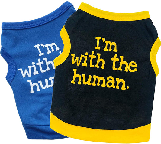 I'm with The Human Dog Cat Puppy Pet Shirts