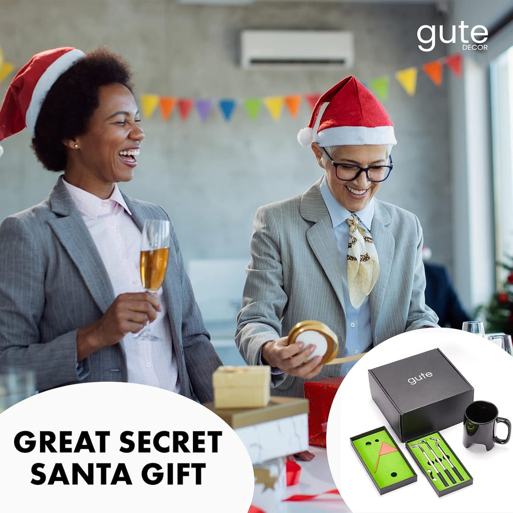 Golf Pen & Putter Mug Gift Set – Mini Golf Desk Game for Men, Dad, Grandpa, or Boyfriend – Great Father's Day Gift Idea – Includes Club Pens, 2 Balls & 14oz Ceramic Cup