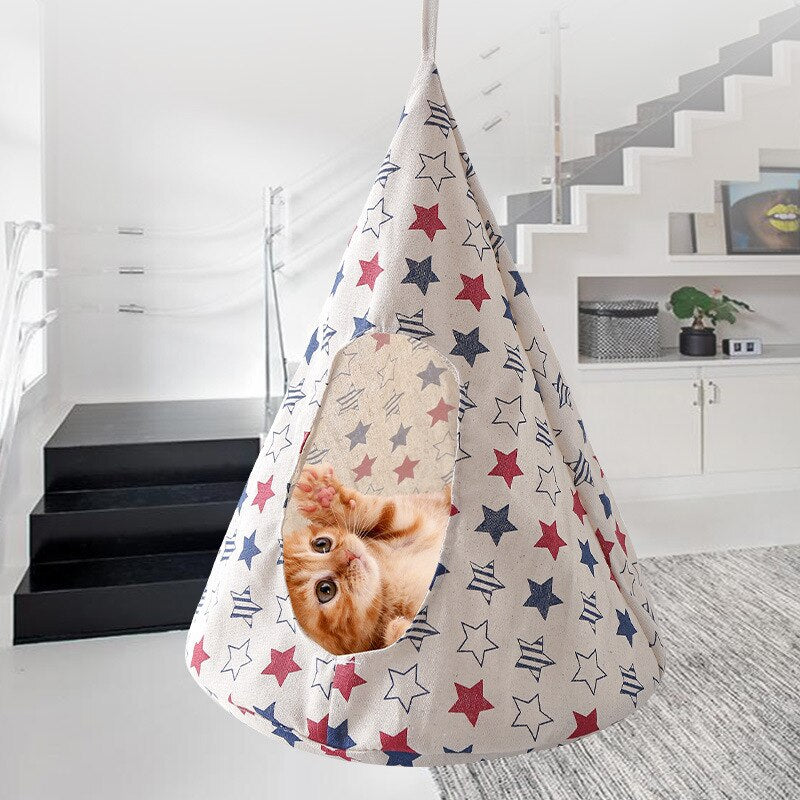 Pet Hammock With Printing Hanging for Kitten, Cat, Puppy and Dog