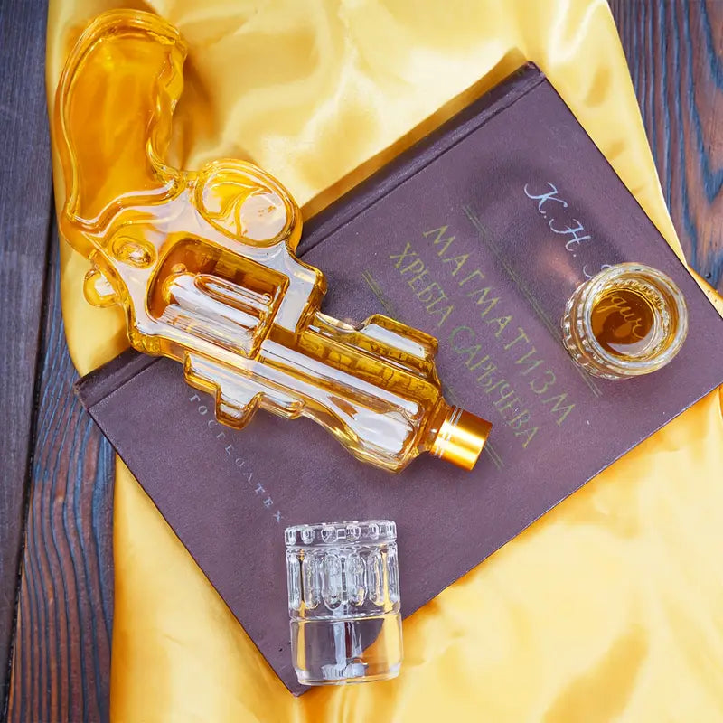 Classic Revolver Whiskey Decanter Set