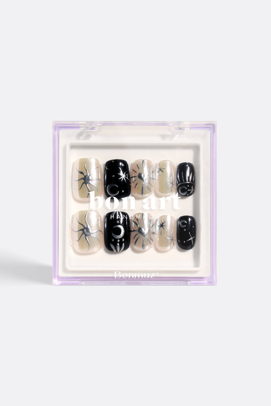 Monochrome Eclipse | Pro Handmade Gel Nails