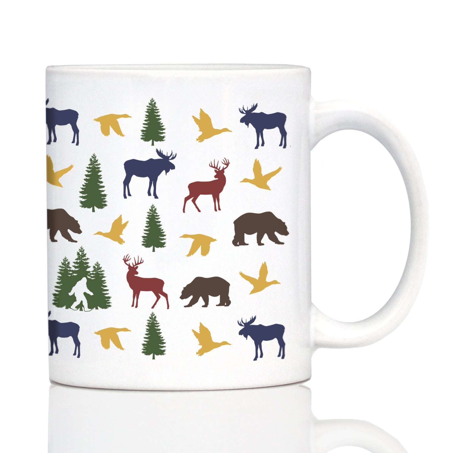 Rustic Outdoor Animals Coffee Mug - Nature Lovers Gifts for Women & Men - Large 15oz & 11oz White Ceramic Mugs