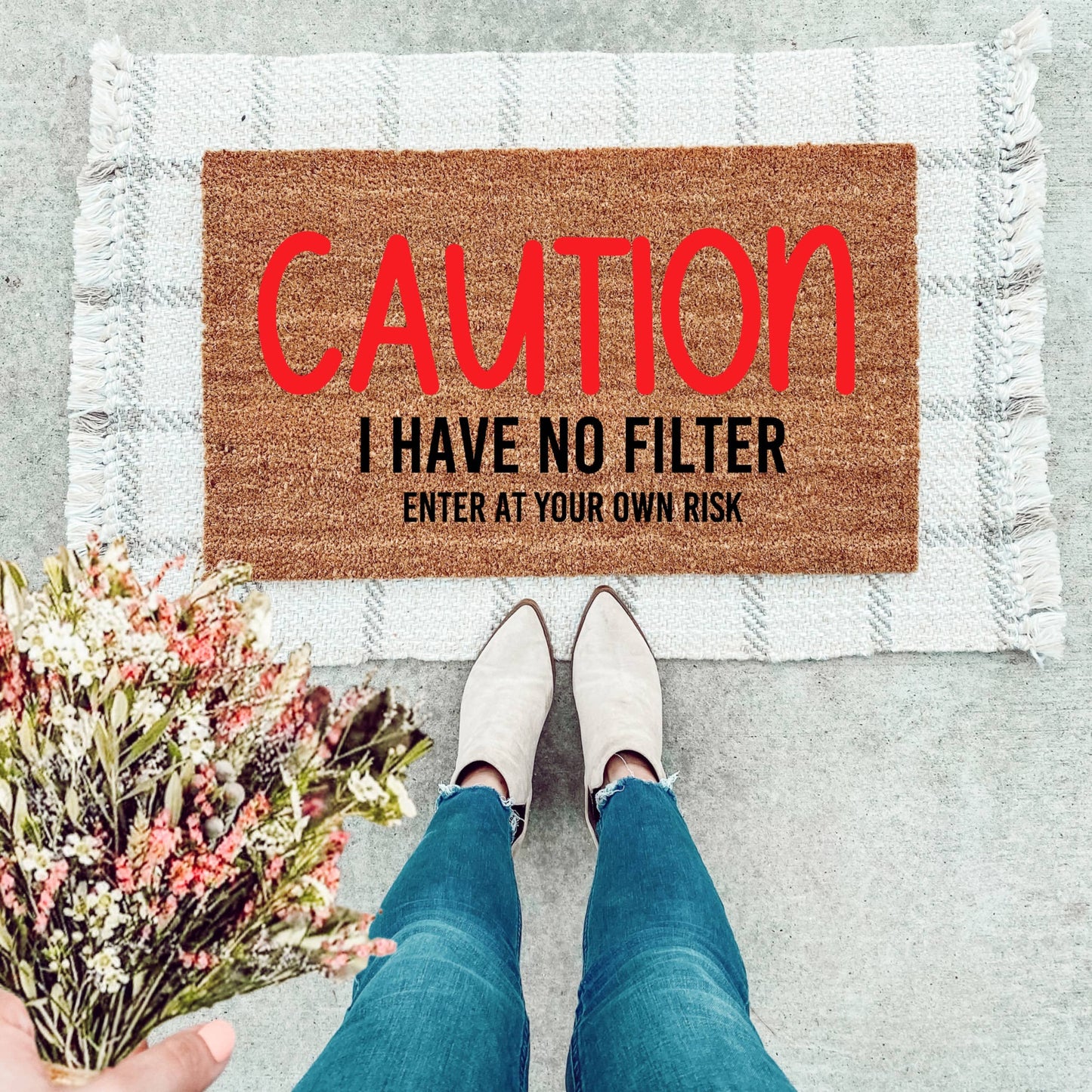 Caution! I Have No Filter Doormat