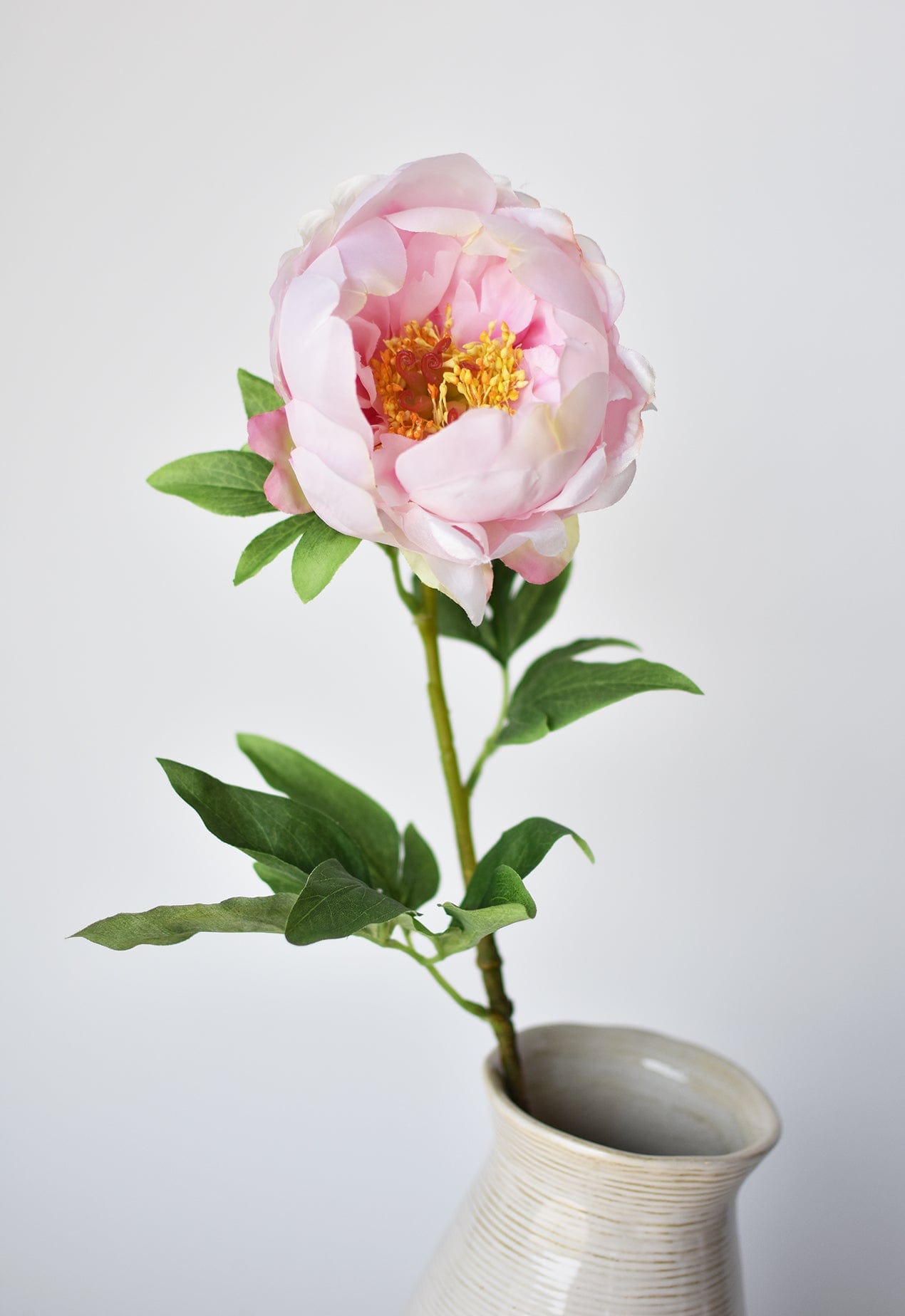 22" Faux Pink Peony Stem