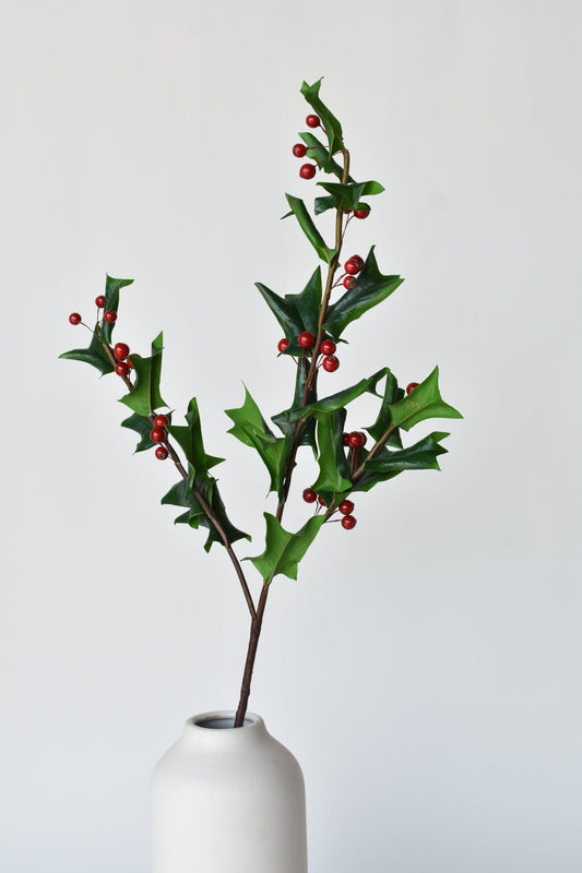 38" Faux Real Touch Holly Branch