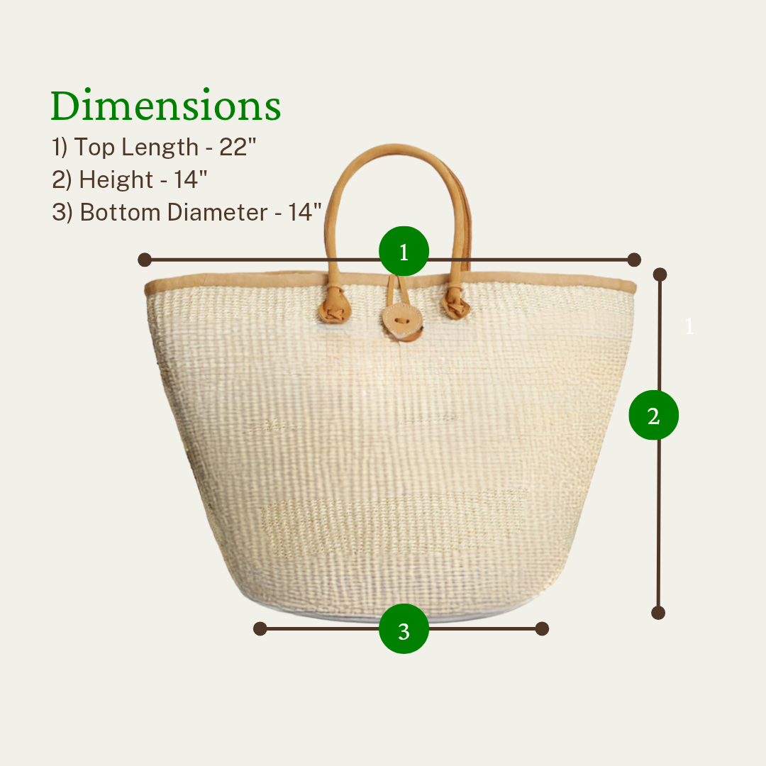 Balance Point Handwoven Straw Sisal Basket Tote Bag