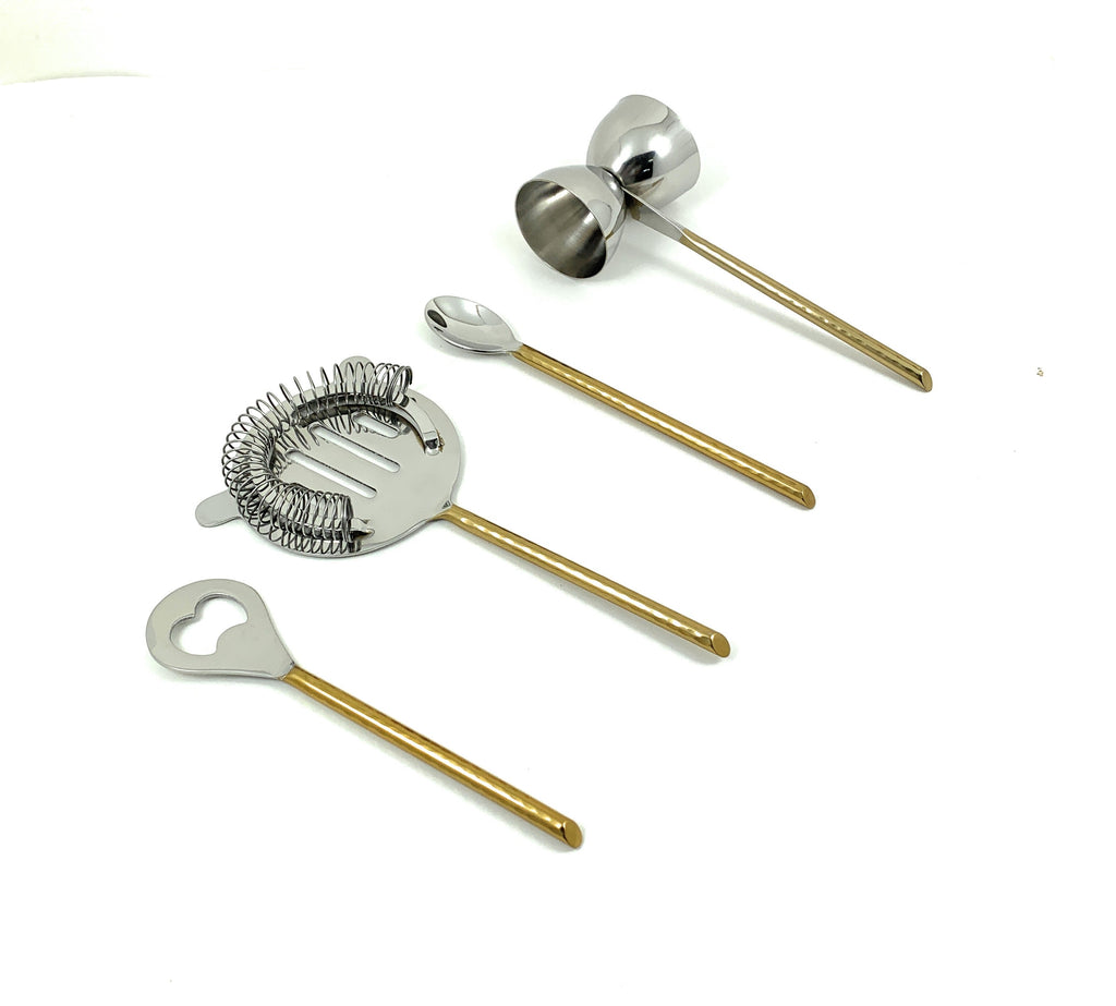 Vibhsa Bar Tools Accessories & Bartending Kit set of 4 for Home Bar