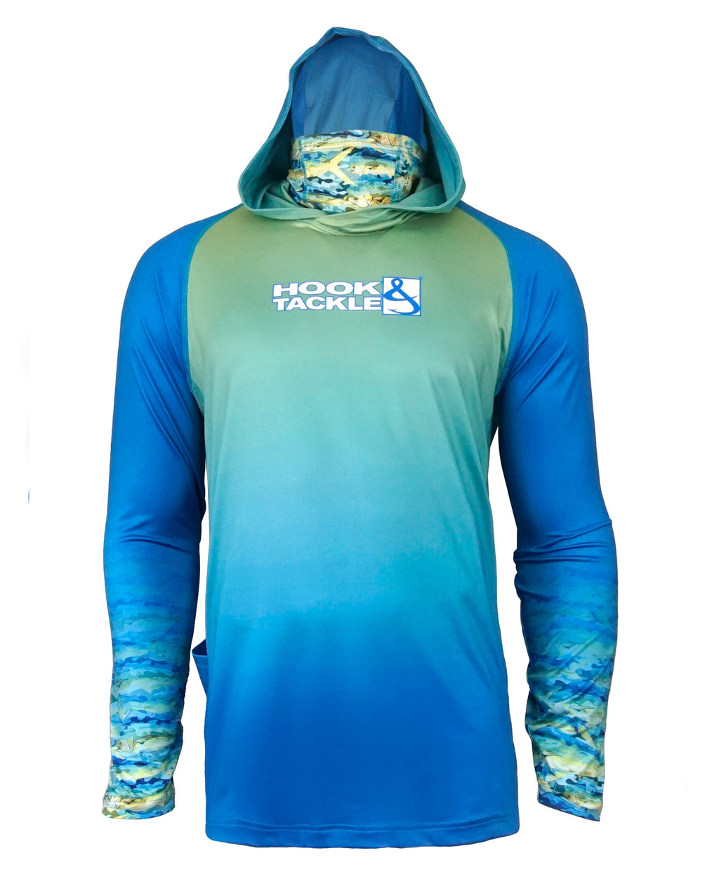 Men's Mahi Camo UV Fishing Hoodie Mask L/S