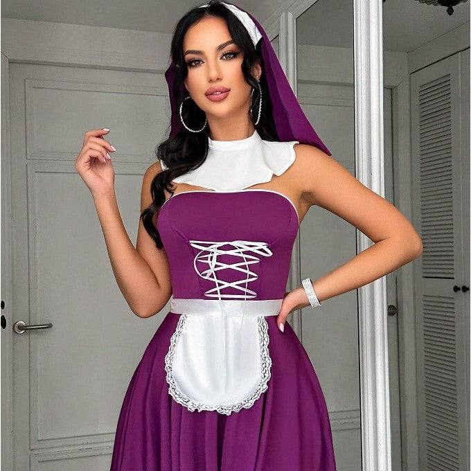 Sexy French Vintage Club Maid Cos Sexy Lingerie Set