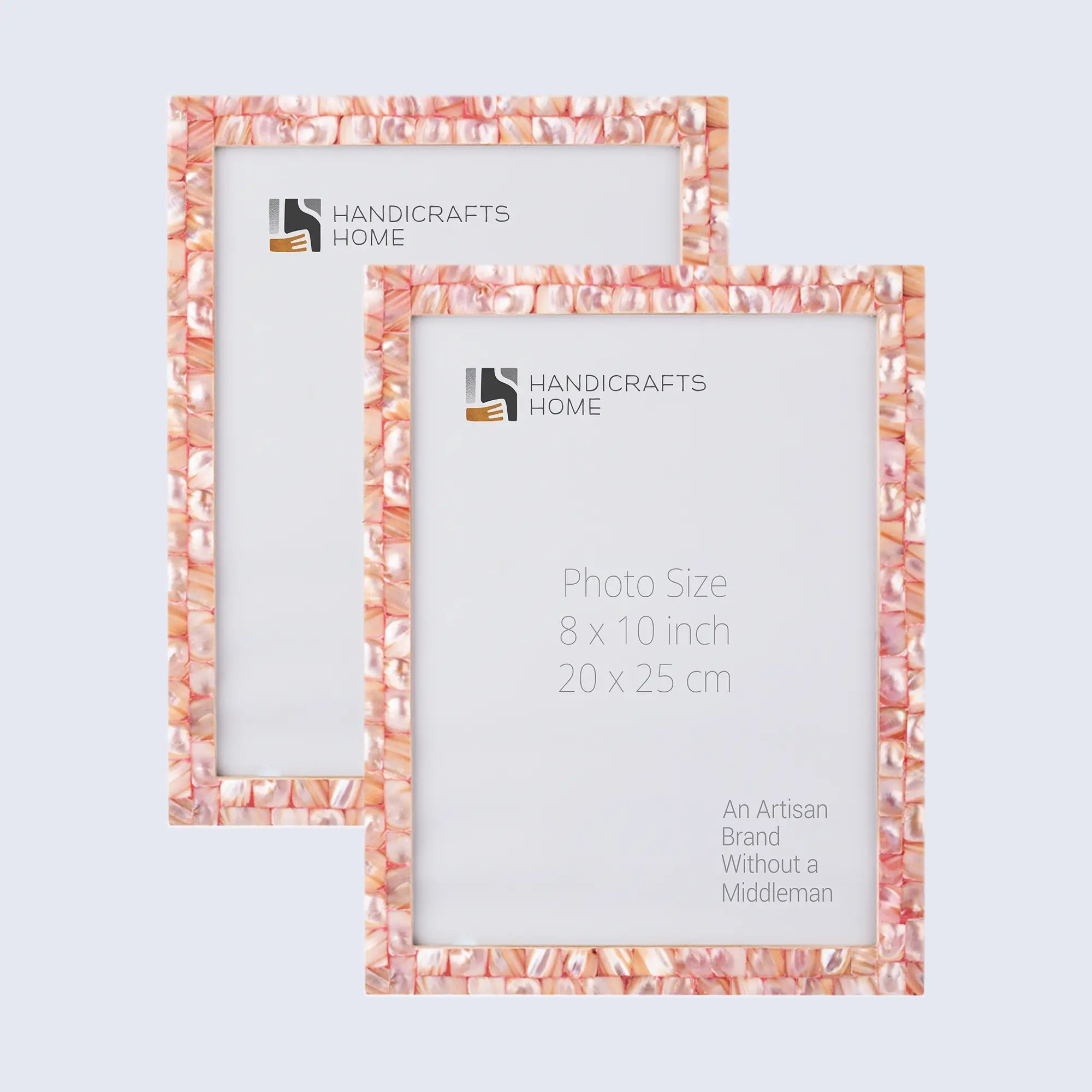 Picture Frame Mother of Pearl Collection  Pack of 2 Pink - 3 Sizes