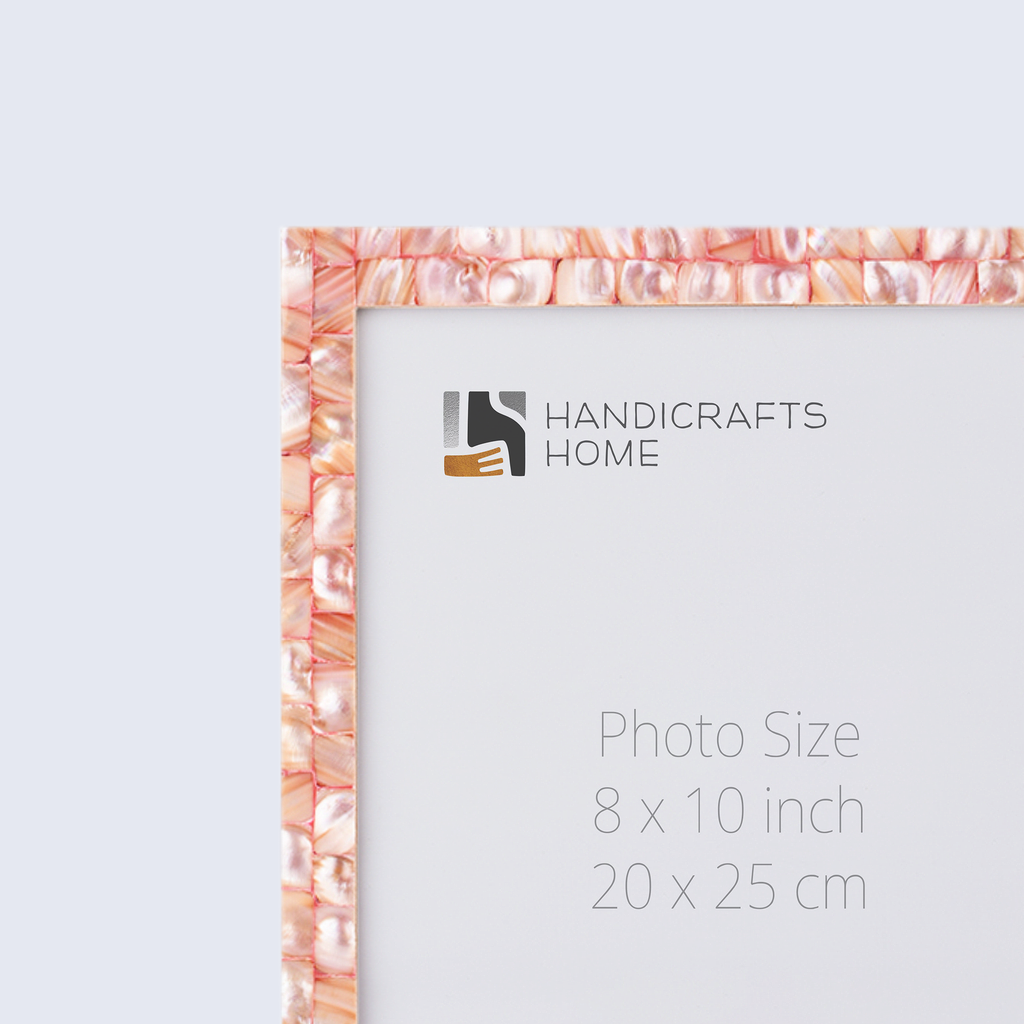 Picture Frame Mother of Pearl Collection  Pack of 2 Pink - 3 Sizes