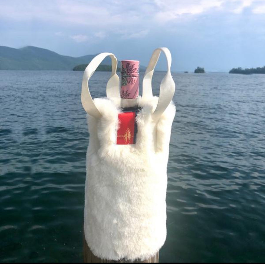 Faux Fur Wine Tote