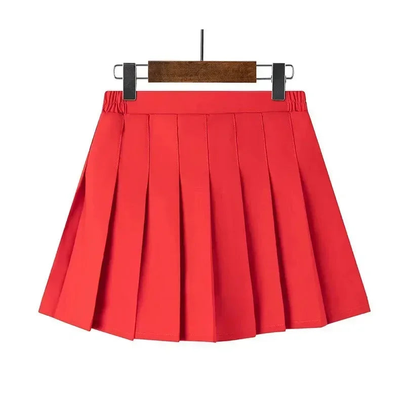 1pcs Spring Summer Girls Pleated Skirt Students Elastic A-line Skirt Kids College Style jk Skirts Childrens Fashion Short Skirts