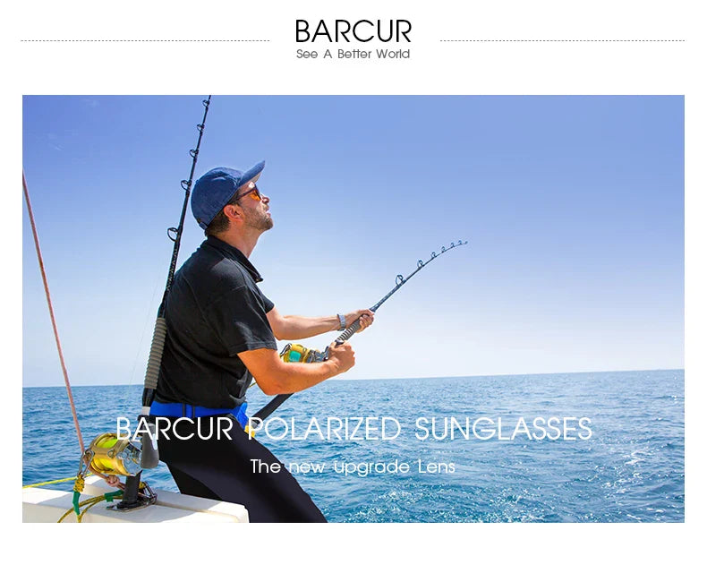 BARCUR Polarized Sunglasses for Men - UV400 Gradient Lens Oval Frame
