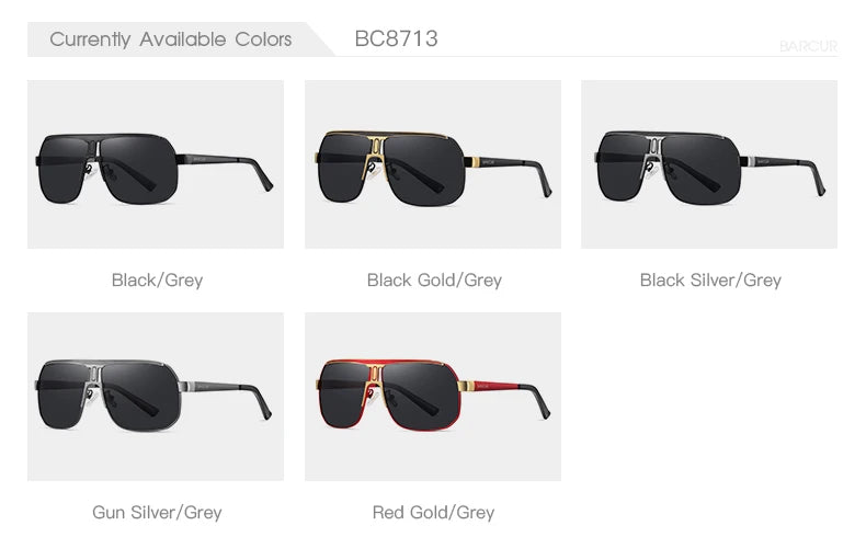 BARCUR Polarized Sunglasses for Men - UV400 Gradient Lens Oval Frame