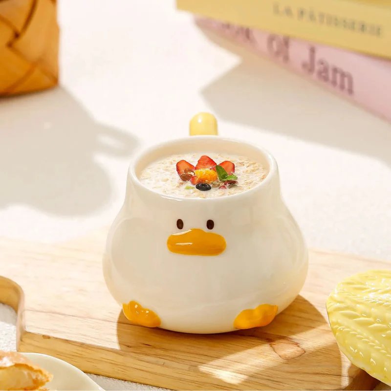 Kawaii Duck Mug With Lid