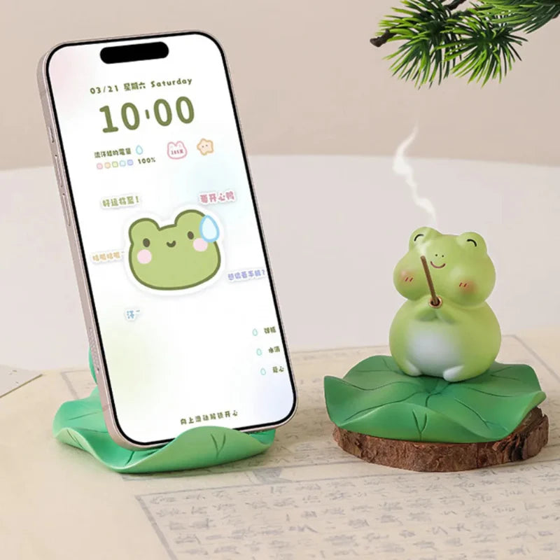 Kawaii Frog Phone Stand & Incense Holder