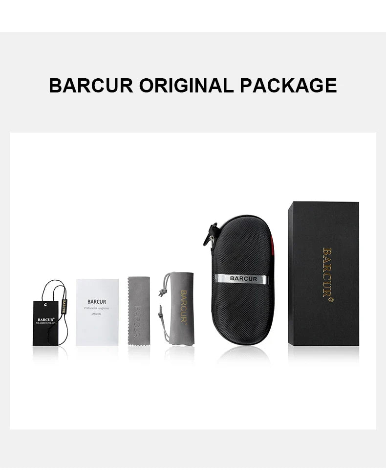 BARCUR Polarized Sunglasses for Men - UV400 Gradient Lens Oval Frame