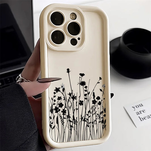 Black Flower Phone Case
