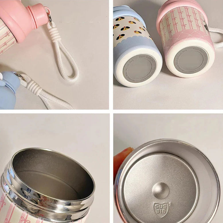 Kawaii Cat Pink Thermos Bottle