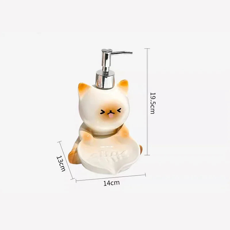 Kawaii Cat Lotion Dispenser & Soap Dish