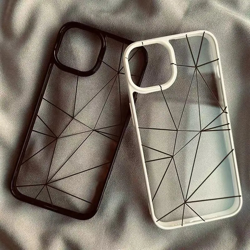 Lrregular Lines Creative Geometry Shockproof Clear Phone Case