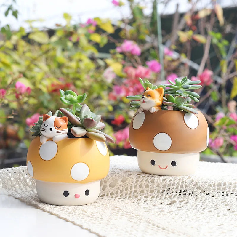 Kawaii Mushroom Succulents Plant Pots