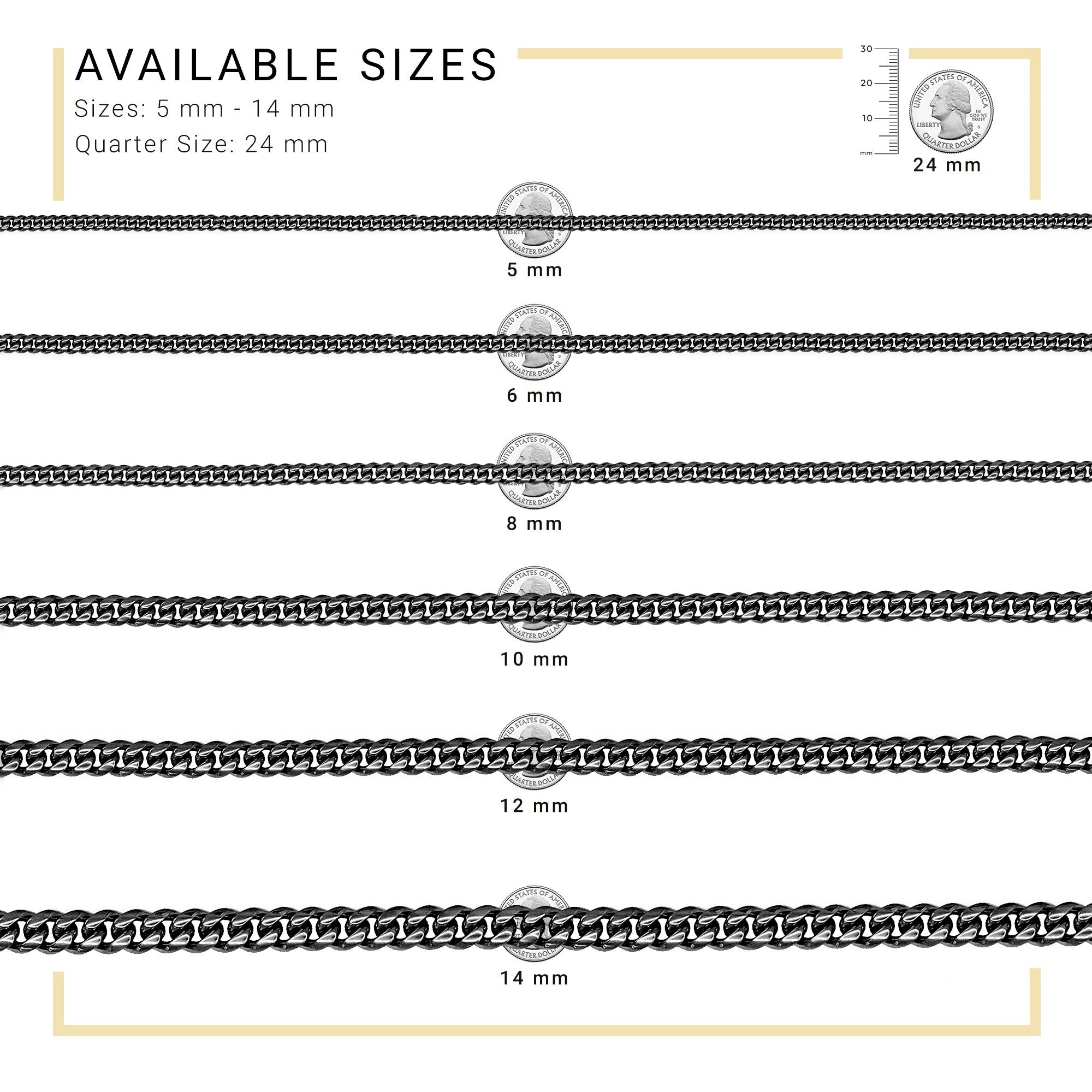 Cuban Link Chain Black Curb Bracelet 8.5" Stainless Steel Men Jewelry