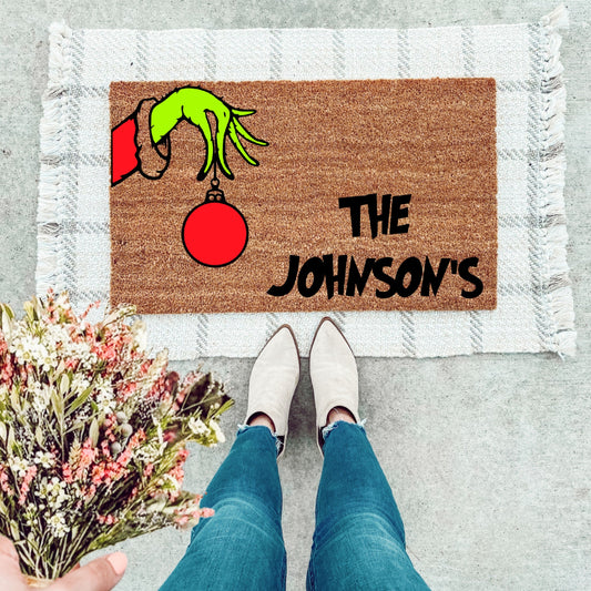 Christmas Themed Family Name Doormat