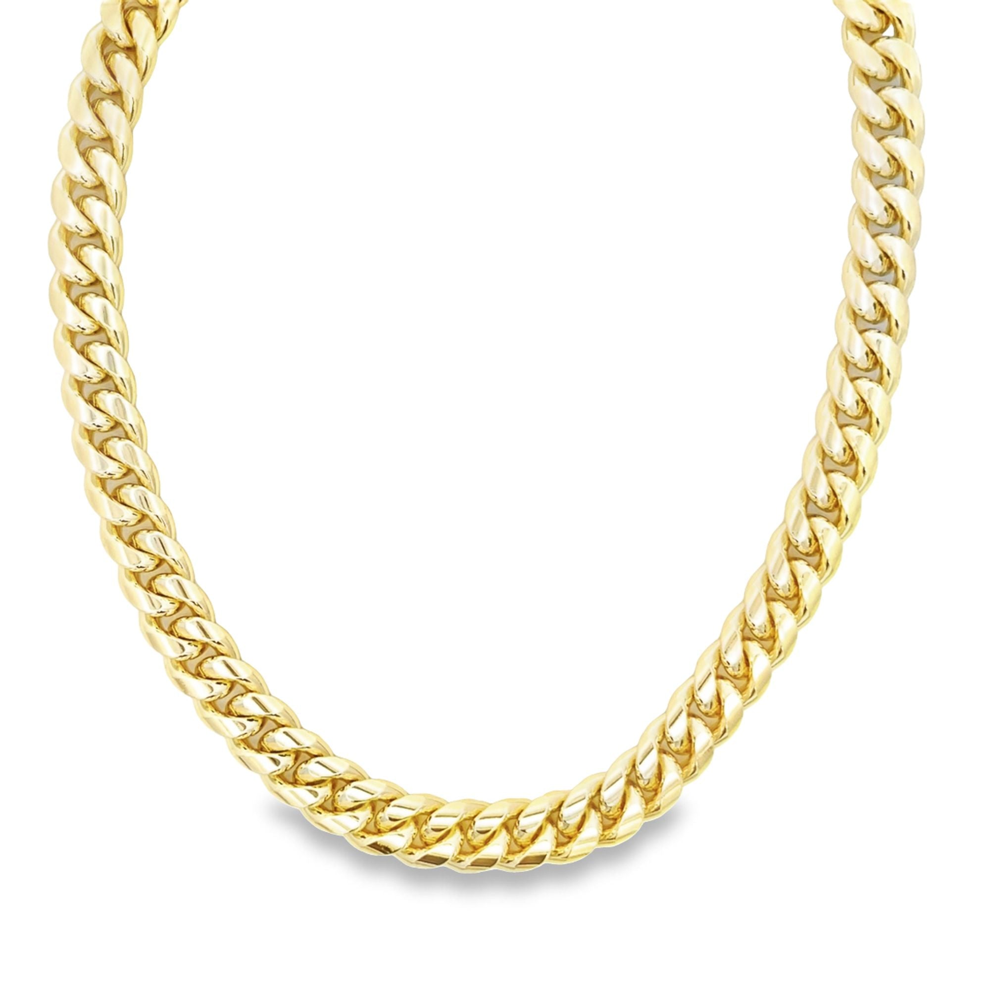 10mm Thick Cuban Chain Necklace - 18K Gold Filled Curb Chain 15 Inch