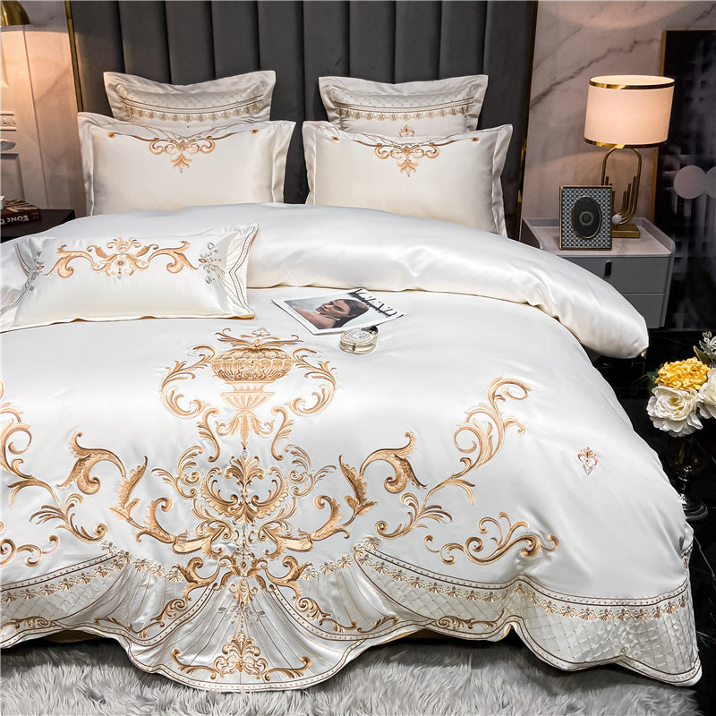 Vintage Embroidered Egyptian Cotton Bedding Set | 3CARATS