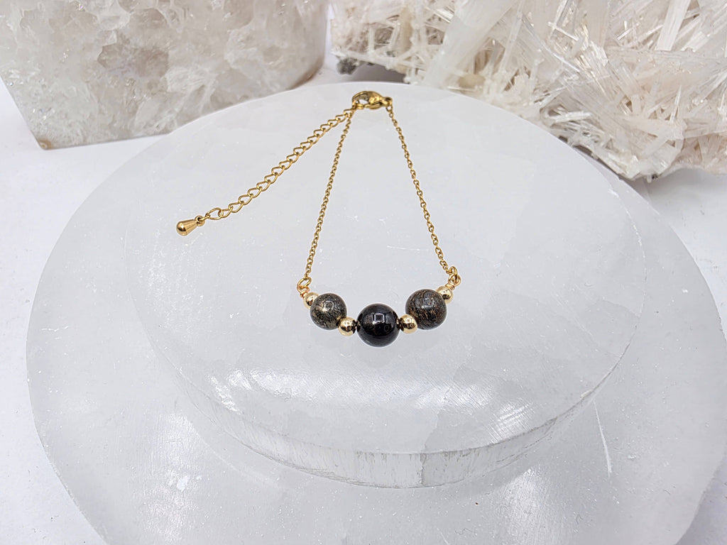 STAY IN MY POWER - Pyrite, Bronzite, Garnet Jewelry Set