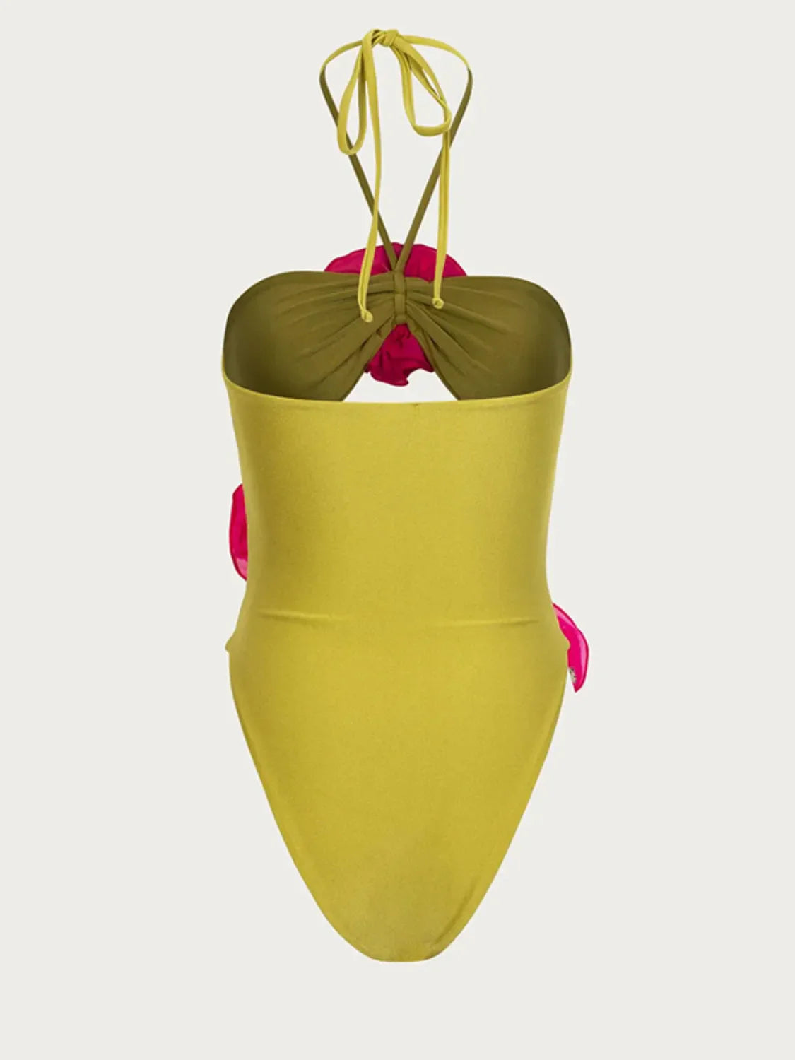 Flower Cutout Halter Neck One-Piece Swimwear