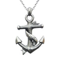 Dad Anchor Necklace Mens Nautical Silver Pendant Gift
