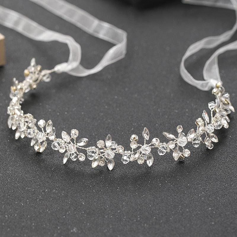 Fashion Silver Crystal Rhinestone Tiara Headband - Wedding Hair Accessory