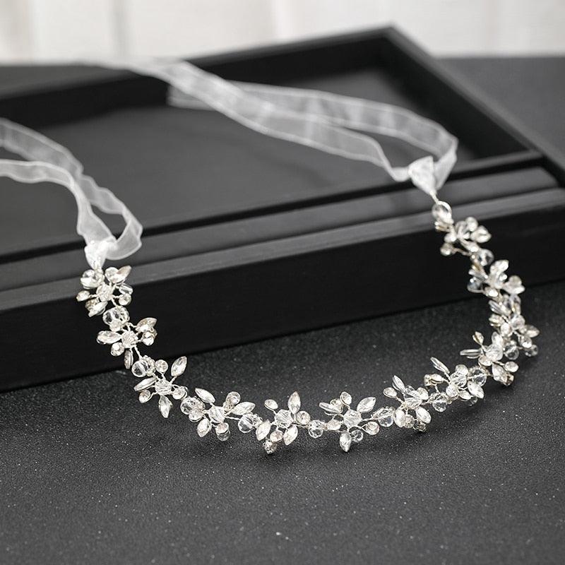 Fashion Silver Crystal Rhinestone Tiara Headband - Wedding Hair Accessory
