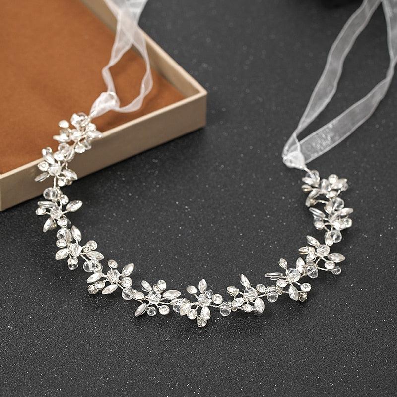 Fashion Silver Crystal Rhinestone Tiara Headband - Wedding Hair Accessory