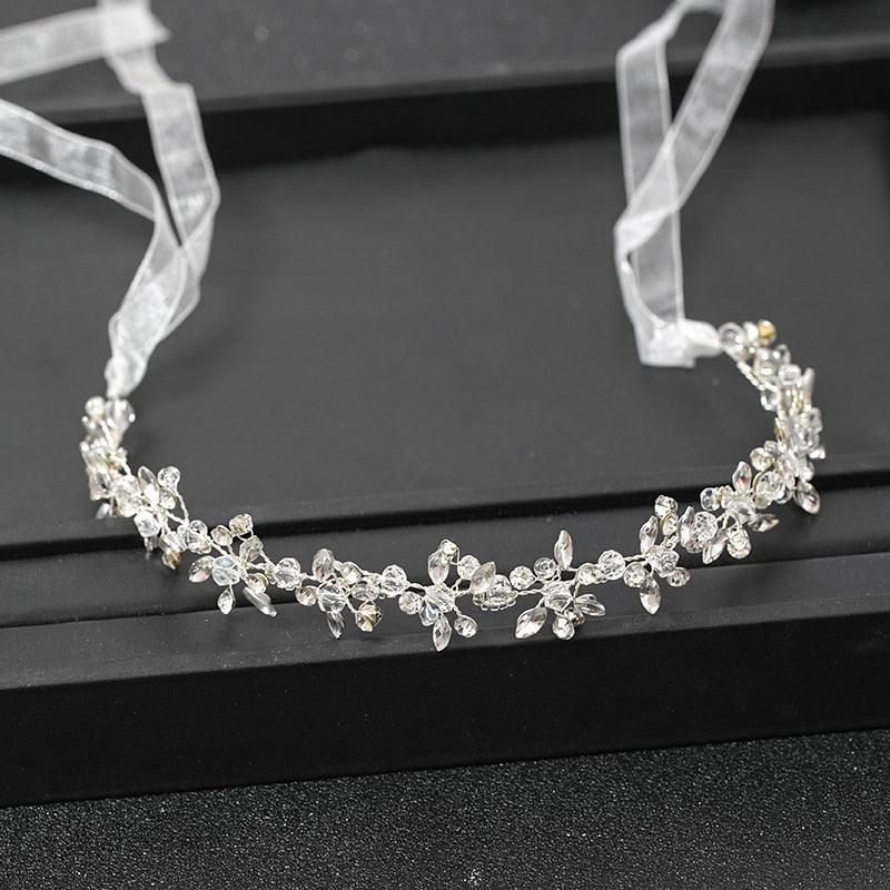 Fashion Silver Crystal Rhinestone Tiara Headband - Wedding Hair Accessory