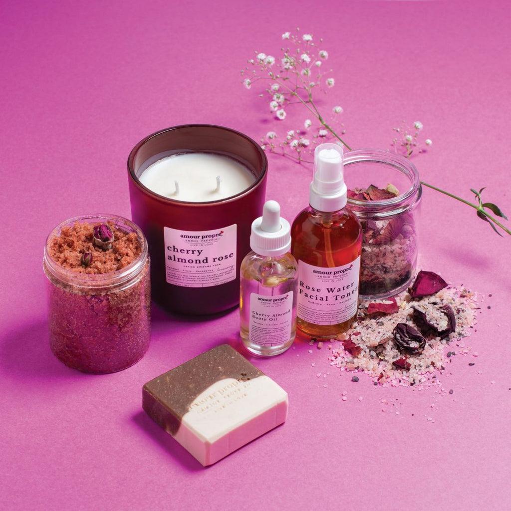 Cherry Almond Rose Spa Gift Box Sets