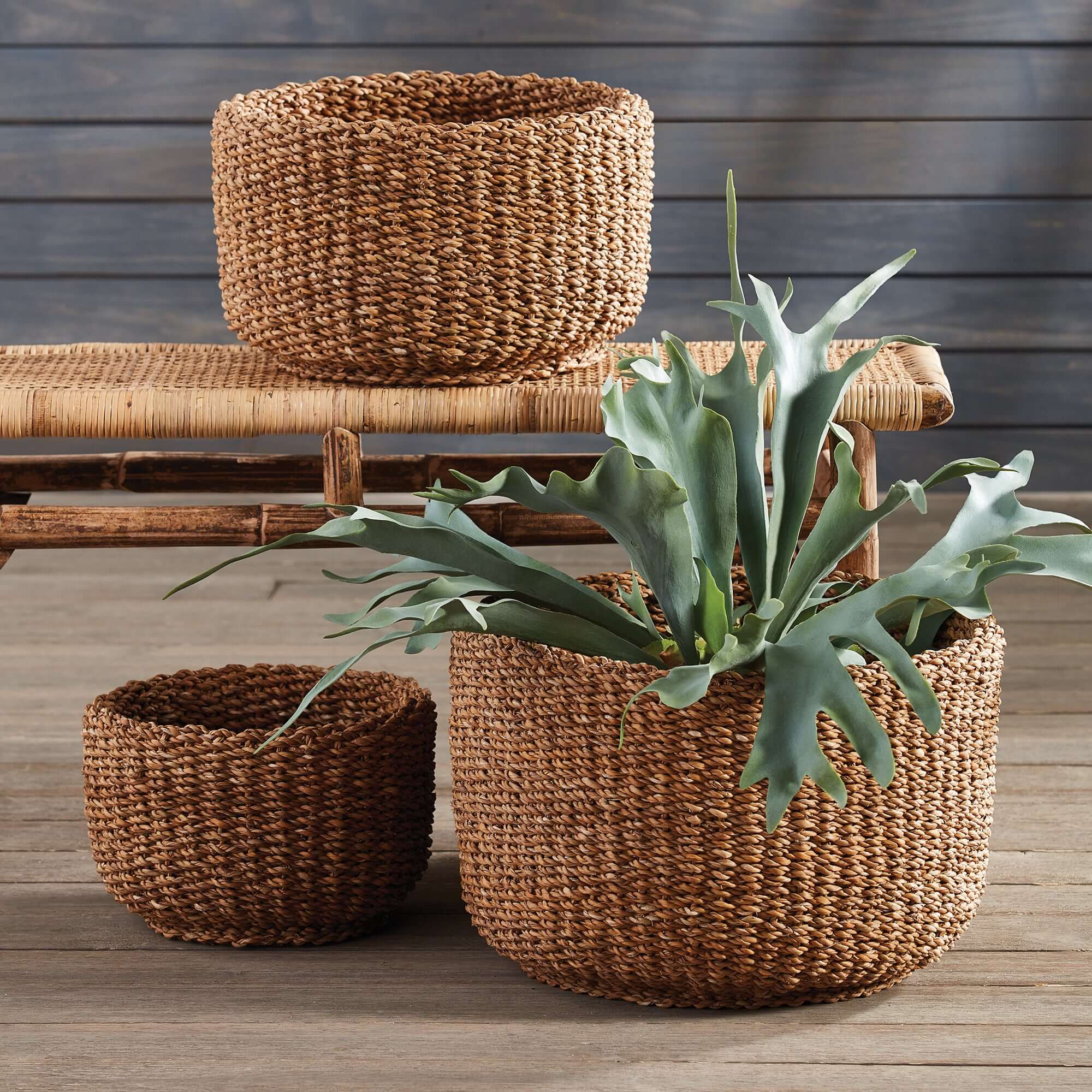Handwoven Seagrass Storage Baskets (Set of 3)